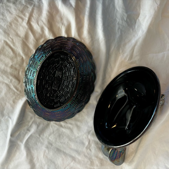 Vintage 1970 Fenton Carnival Nesting Hen covered dish. - Picture 9 of 10